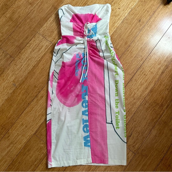 🎀SOLD🎀Rachel Comey Spina Painterly Publication Strapless Dress - Picture 6 of 10